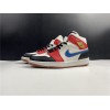 Air Jordan 1 Mid Sail Red Blue Gold